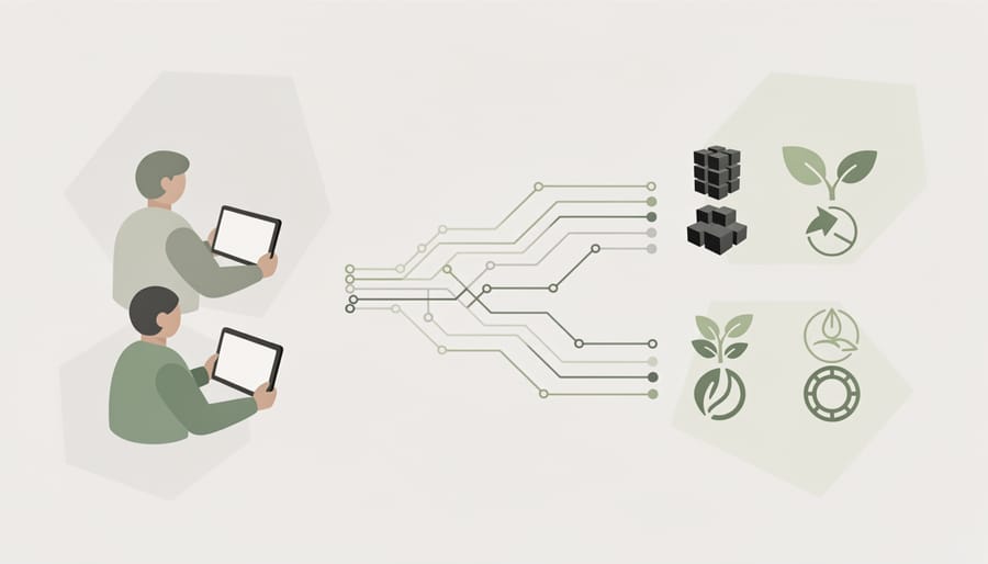 Person using smartphone surrounded by green plants representing conscious digital consumption